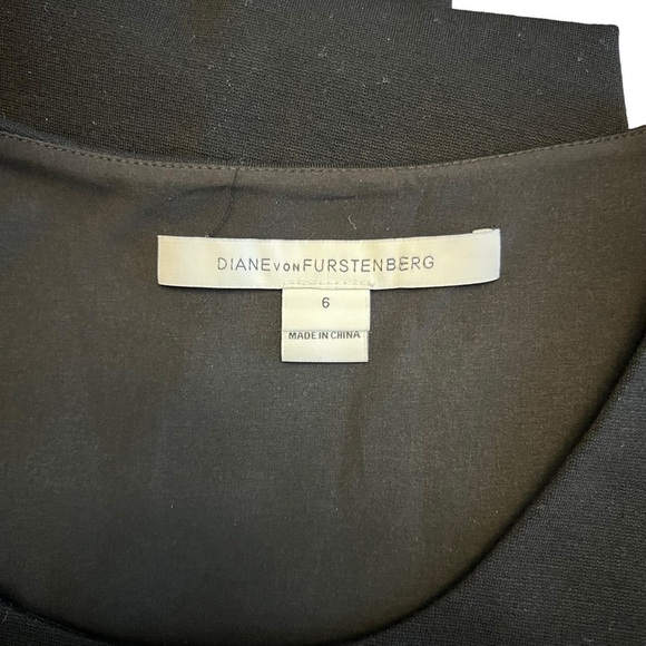 Diane Von Furstenberg - Livvy Asymmetrical Black & White Dress Sz 6 - Picture 9 of 14